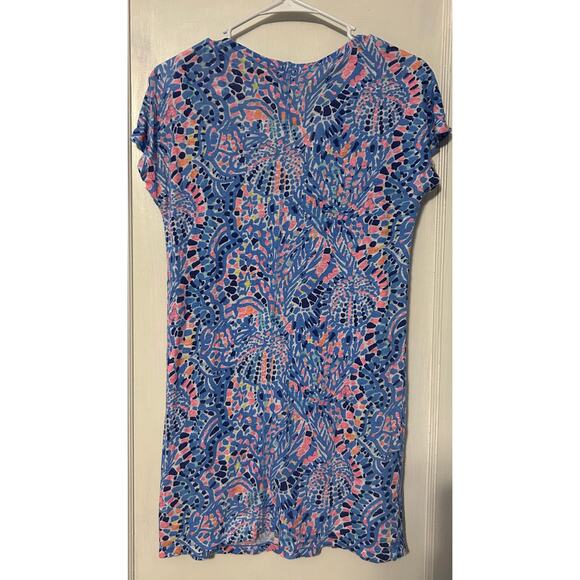 Lilly Pulitzer Duval Dress Tic Tac Tile Allover 100% linen size XS - Picture 3 of 4